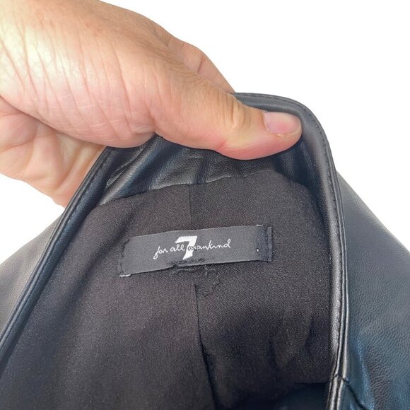 7 For All Mankind Womens Dress Size Large Black Faux Leather Belt Long Sleeve - Picture 4 of 8